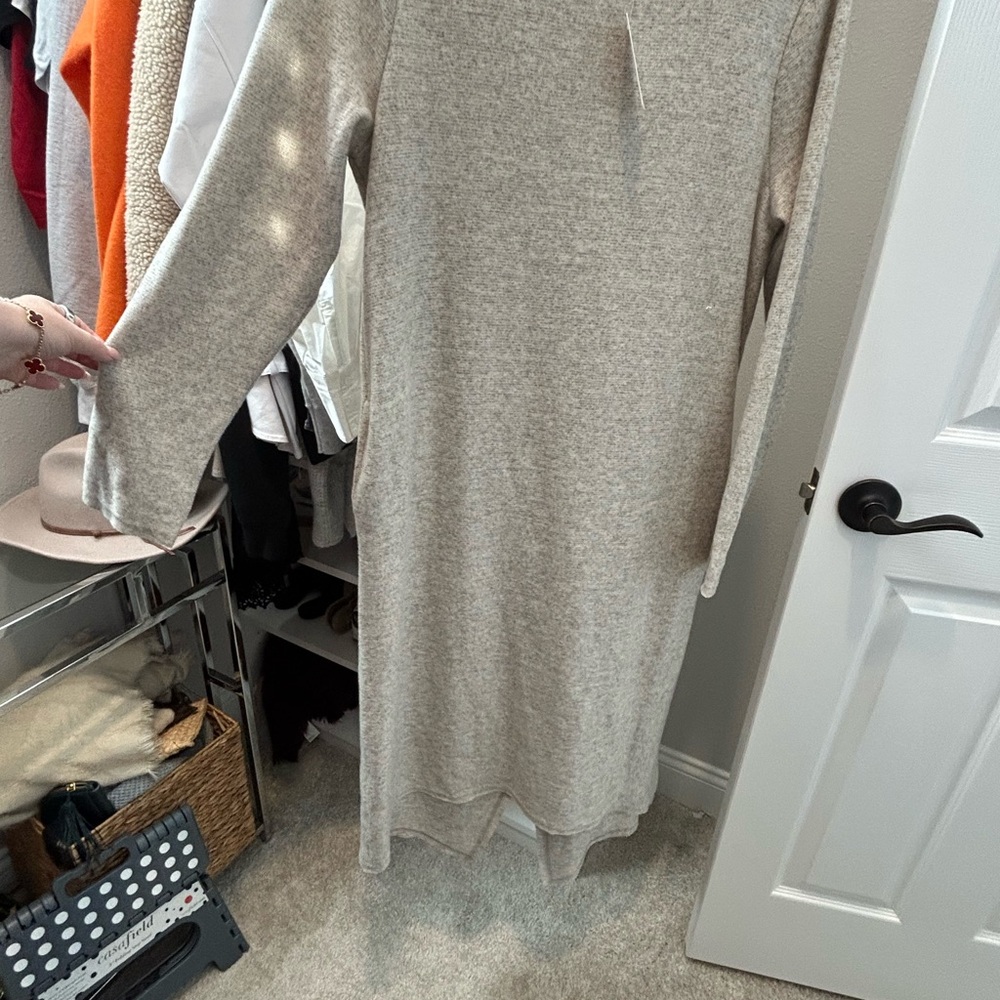Elegant Gray Sweater Dress